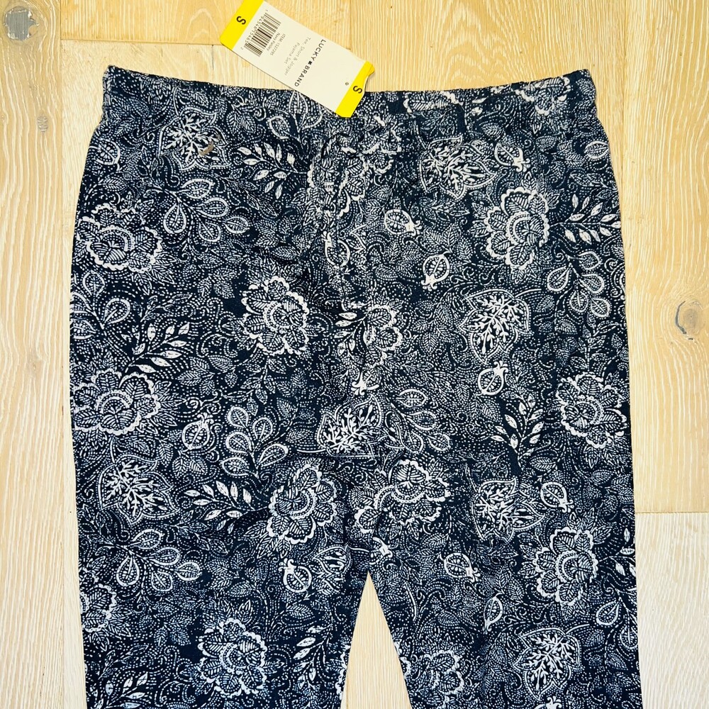 Lucky Brand - Pajama Jogger Pants Women's S Navy Paisley NWT Elastic Tie Waist - Picture 2 of 11
